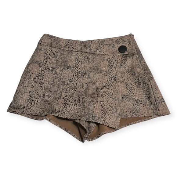 Zara Pants - ZARA Basic Snakeskin Prints Skort Women L High Waist Wrap Mini Festival Wiast 29